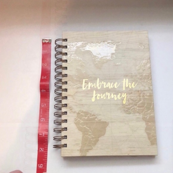 New Journal Book Tan Travel World Globe Spiral Blank Lined Journal Book Notebook - Picture 6 of 7